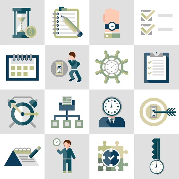 Time management icons set — Stock Vector