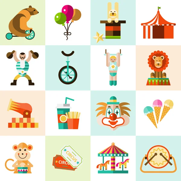 Circus icons set — Stock Vector