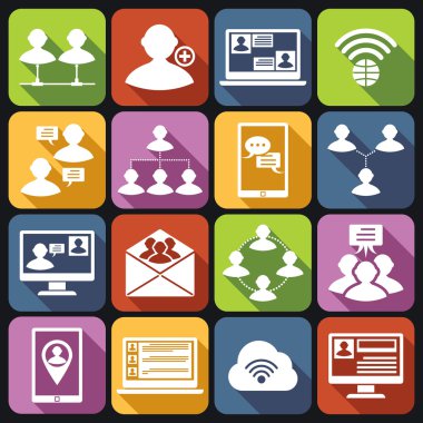 Beyaz iletişim Icons set