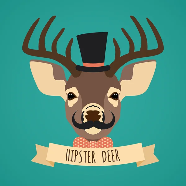 Animal hipster portrait — Stock Vector