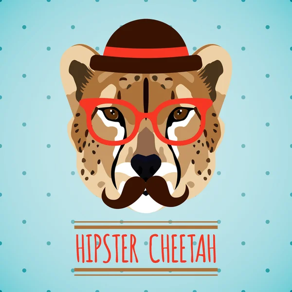 Retrato de animal hipster — Vector de stock