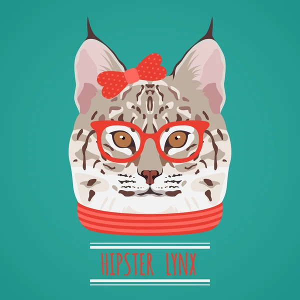 Retrato de animal hipster — Vector de stock