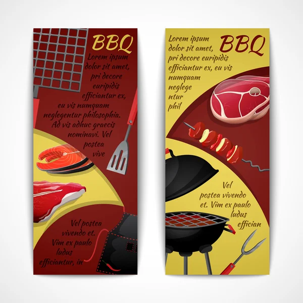 Bbq banner set — Vettoriale Stock