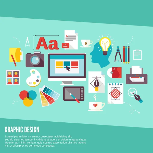 Ícones de design gráfico — Vetor de Stock