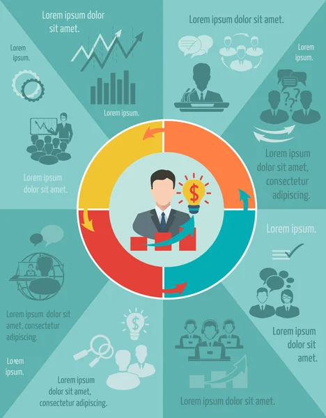 Incontro infografico — Vettoriale Stock