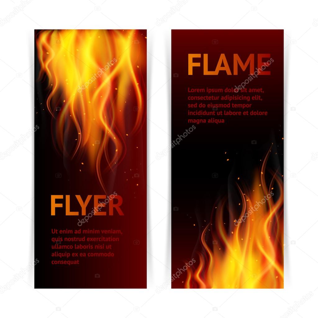 Flame banners set