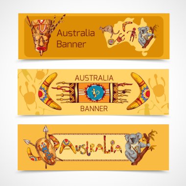Australia sketch banners horizontal