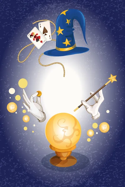 Magician fundo colorido — Vetor de Stock