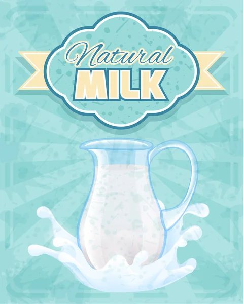 Milk pitcher poster — Stock Vector