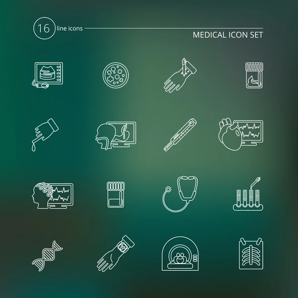 Medical tests icons outline — Stock Vector
