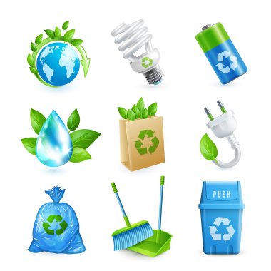 Ekoloji ve atık Icon set