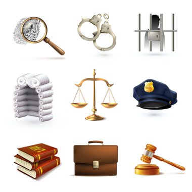 Hukuk yasal Icons Set