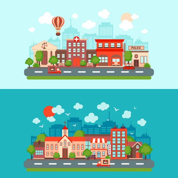 City scape set — Stock Vector