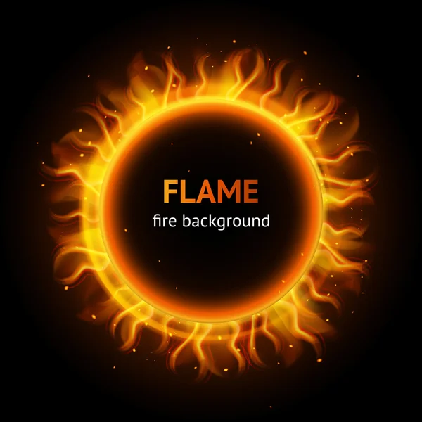 Fond de cercle de flamme — Image vectorielle
