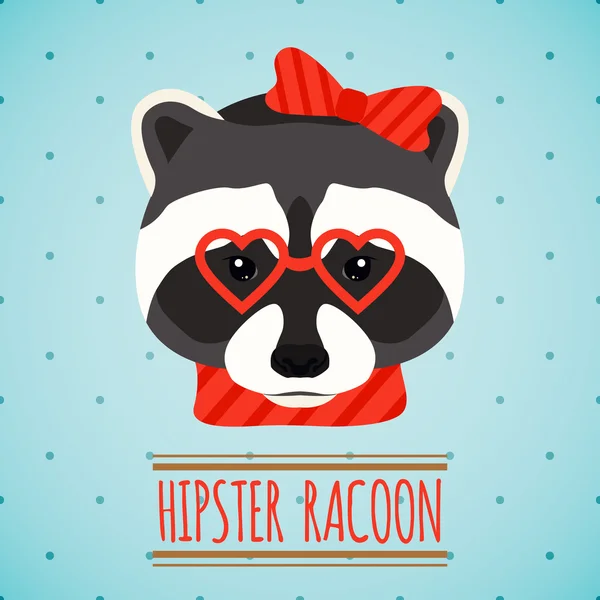 Retrato de animal hipster — Vector de stock