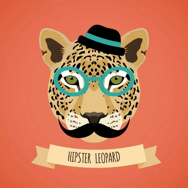 Portrait d'animal hipster — Image vectorielle