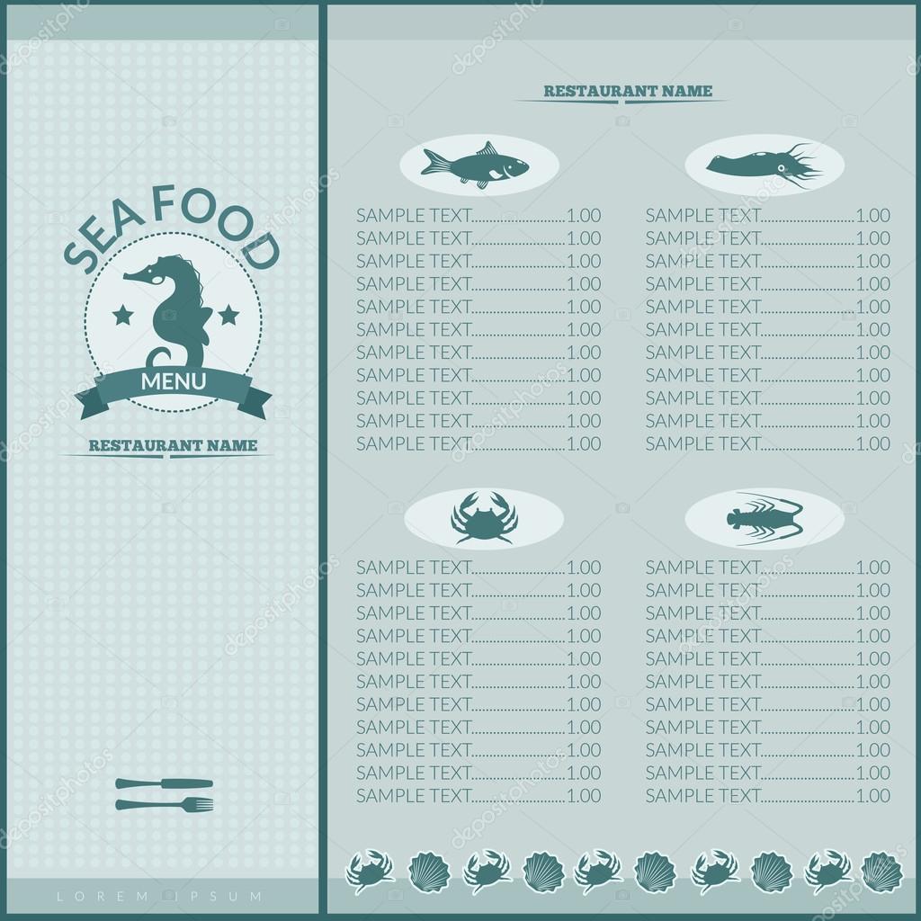 seafood restaurant menu template