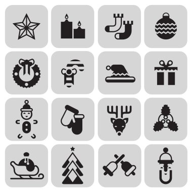 siyah Christmas Icons set