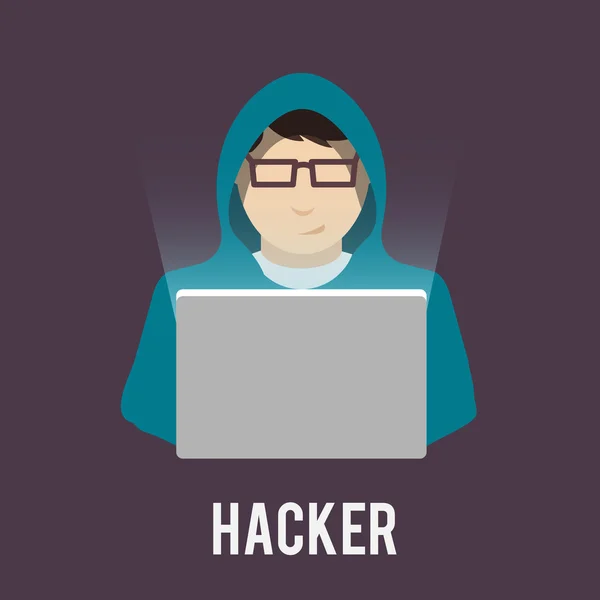 Ícones de hacker plana —  Vetores de Stock