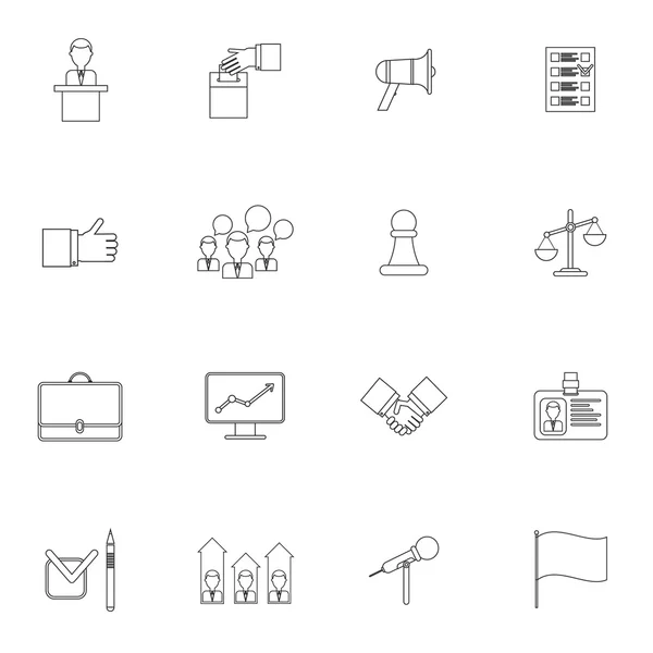 Elections icons set outline — Stock Vector