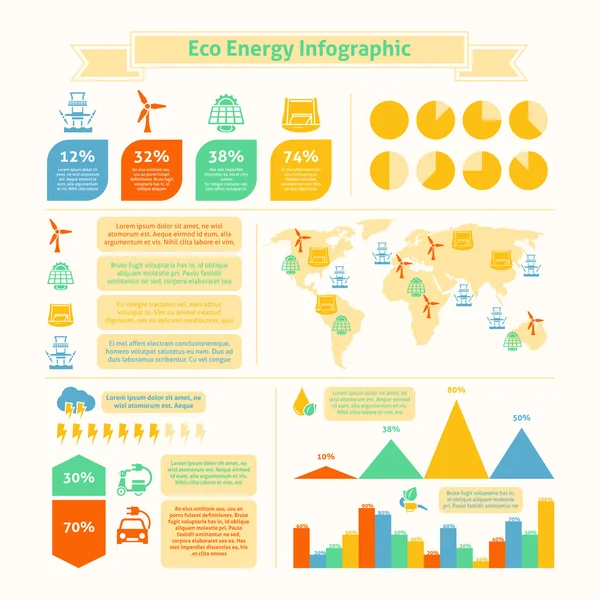 Impresión infográfica de energía ecológica — Archivo Imágenes Vectoriales