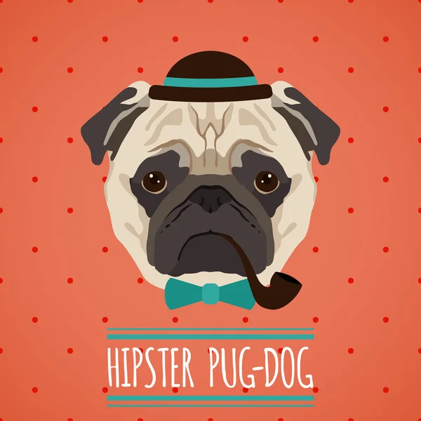 Hipster hond portret — Stockvector