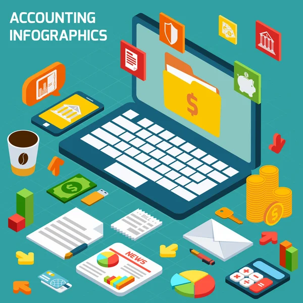 Accounting infographics set — Stock Vector