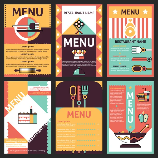 Diseños de menú restaurante — Vector de stock