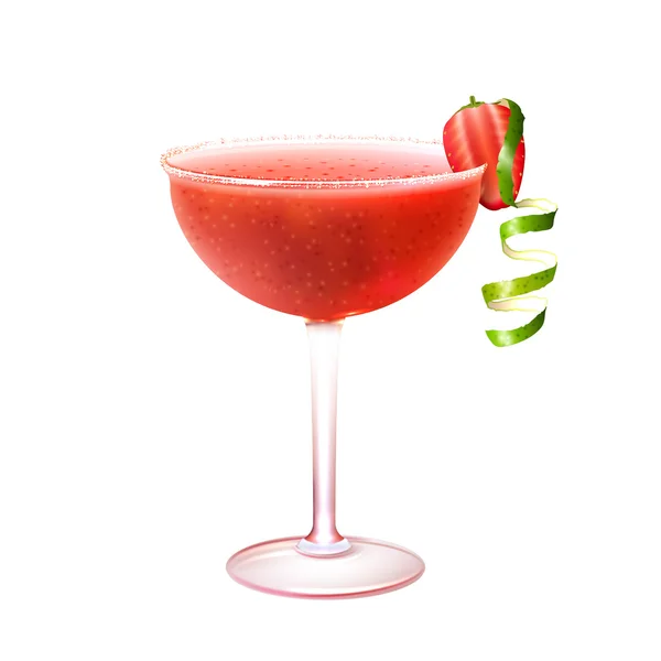 Strawberry daiquiri cocktail realistiska — Stock vektor