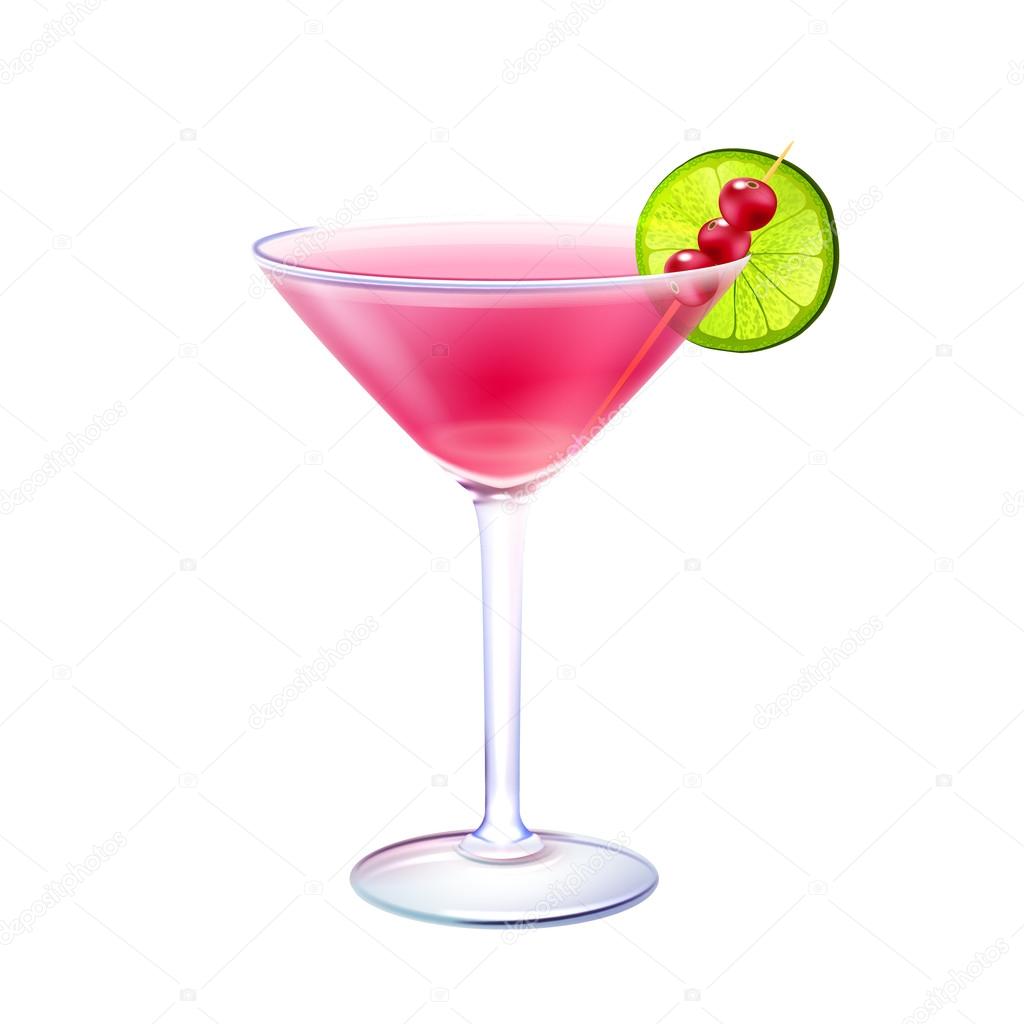 Cosmopolitan cocktail realistic