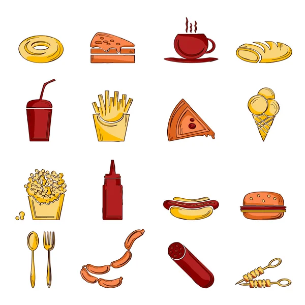 Boceto de icono de comida rápida — Vector de stock