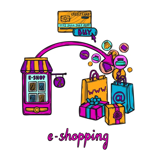 Concept de design e-commerce — Image vectorielle