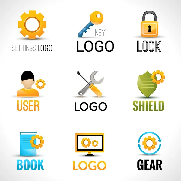 Settings logo set — Stock Vector