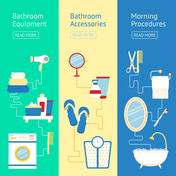 Ensemble de bannière salle de bain — Image vectorielle