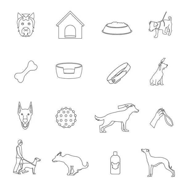 Esquema de iconos de perro — Archivo Imágenes Vectoriales
