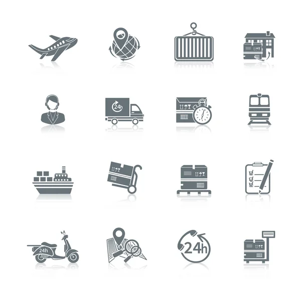 Set icone logistiche — Vettoriale Stock