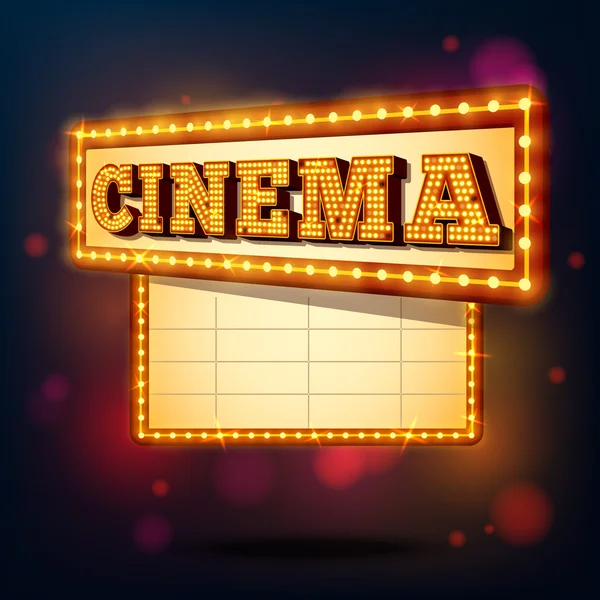 Panneau cinéma rétro — Image vectorielle