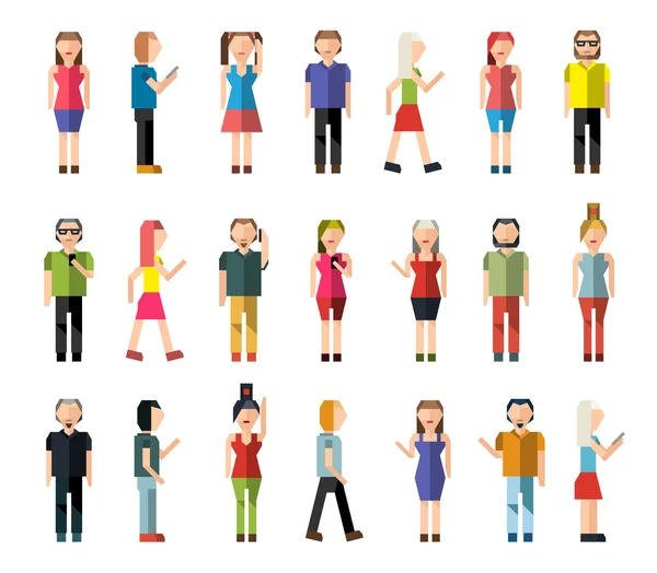 People pixel avatars — Stock Vector