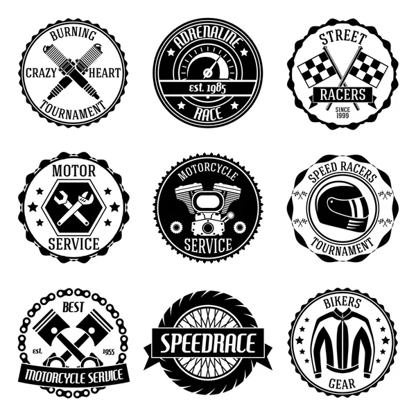 Embleme für Motorradrennen — Stockvektor