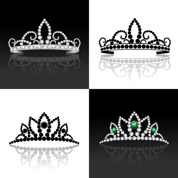 Tiara set isolated — Stock Vector