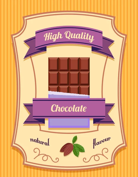 Cartel barra de chocolate — Archivo Imágenes Vectoriales