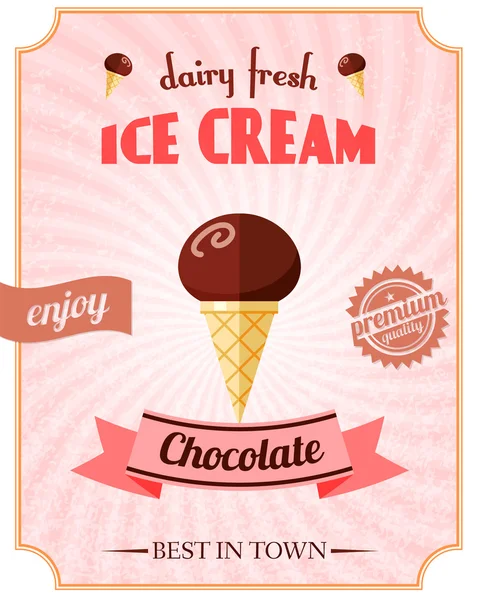 Chocolade-ijs poster — Stockvector