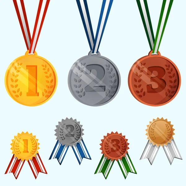 Medalhas de prêmio conjunto —  Vetores de Stock