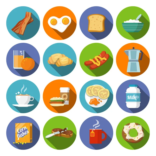 Icono de desayuno plano — Vector de stock