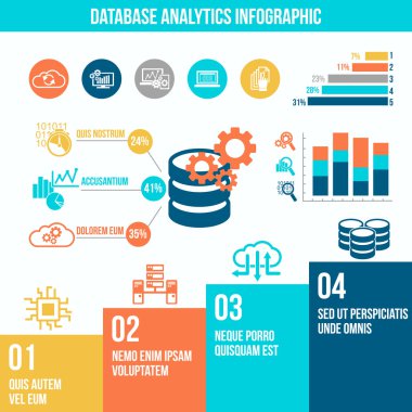 Veritabanı analytics infographics