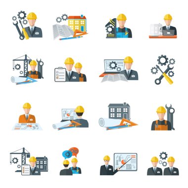 Engineer icon flat clipart