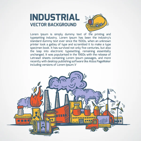 Průmyslové skica pozadí — Stockový vektor