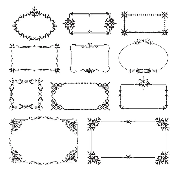 Conjunto esquinas de diseño ornamental — Vector de stock