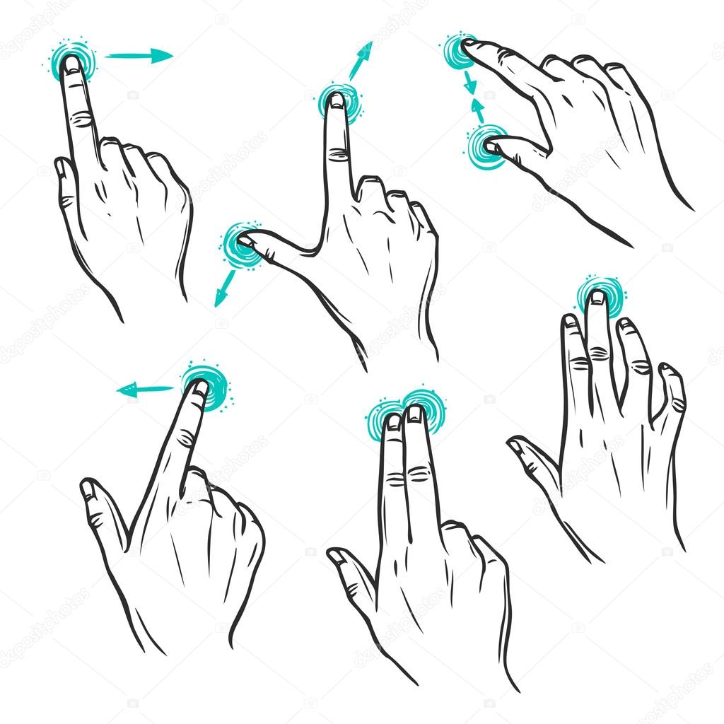 Touch interface gestures icons