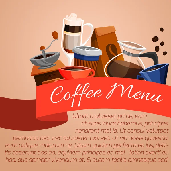 Kaffebryggare menyn affisch — Stock vektor